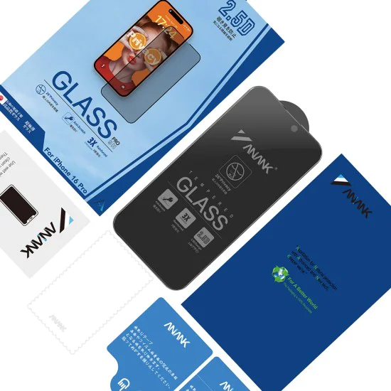 Протектор за iPhone 14 Pro Max - ANANK - 2.5D протектор за екран с подсилени ръбове и защита на личните данни - Черен