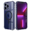 Калъф за iPhone 13 Pro - Techsuit - Удароустойчив Clear Silicone MagSafe - Опушено Черен