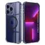 Калъф за iPhone 13 Pro - Techsuit - Удароустойчив Clear Silicone MagSafe - Опушено Черен