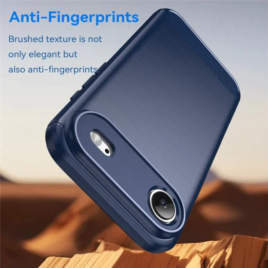 Калъф за iPhone 17 Air - Techsuit - Carbon Silicone - Син
