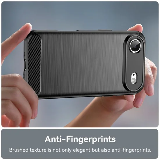 Калъф за iPhone 17 Air - Techsuit - Carbon Silicone - Черен