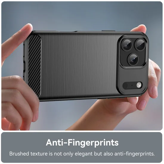 Калъф за iPhone 17 Pro Max - Techsuit - Carbon Silicone - Черен
