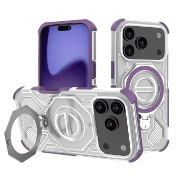 Калъф за iPhone 17 Pro - Carbon Shield PRO - Лилав прозрачен