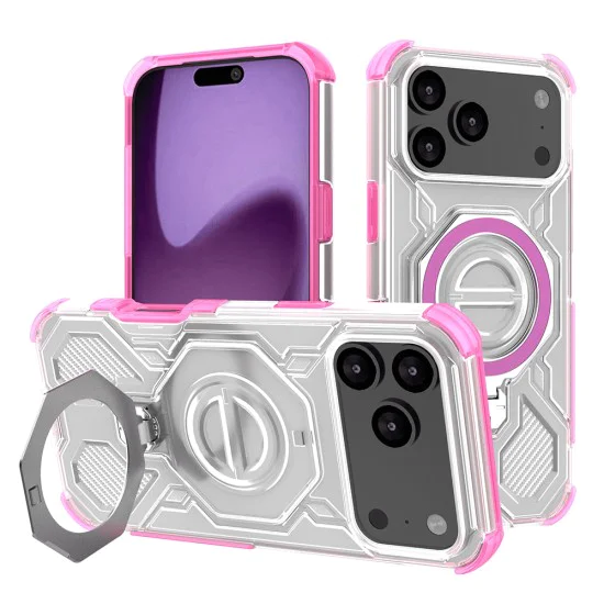 Калъф за iPhone 17 Pro Max - Carbon Shield PRO - Pink Transparent
