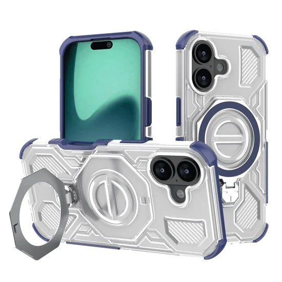 Калъф за iPhone 17 - Carbon Shield PRO - син прозрачен