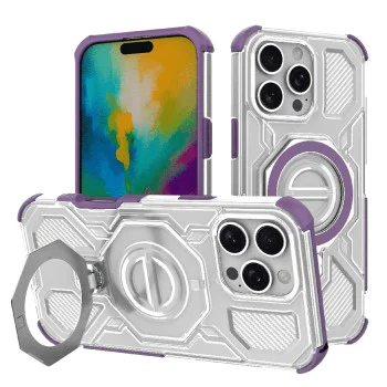 Калъф за iPhone 16 Pro Max - Carbon Shield PRO - Лилав прозрачен