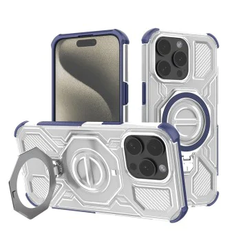Калъф за iPhone 15 Pro - Carbon Shield PRO - син прозрачен