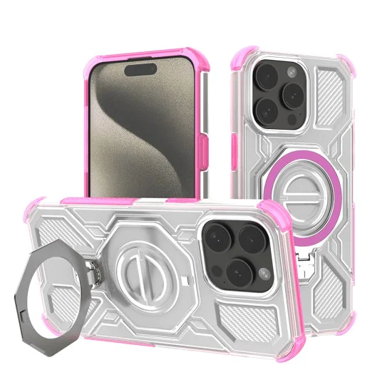 Калъф за iPhone 15 Pro Max - Carbon Shield PRO - Pink Transparent
