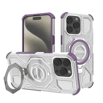 Калъф за iPhone 15 Pro Max - Carbon Shield PRO - Лилав прозрачен