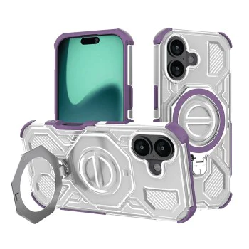Калъф за iPhone 16 - Carbon Shield PRO - Лилав прозрачен