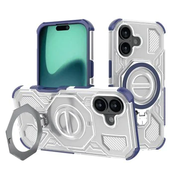 Калъф за iPhone 16 - Carbon Shield PRO - син прозрачен