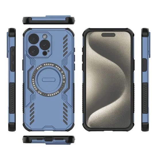 Калъф за iPhone 15 Pro - ArmorMag Case - Син