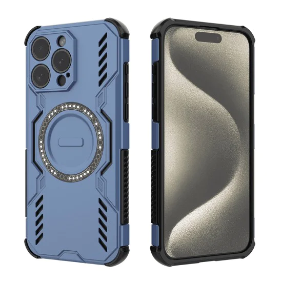 Калъф за iPhone 15 Pro - ArmorMag Case - Син