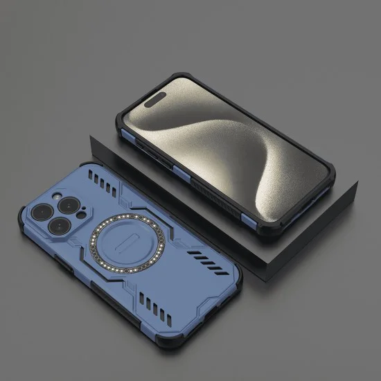 Калъф за iPhone 15 Pro - ArmorMag Case - Син