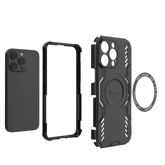Калъф за iPhone 15 Pro - ArmorMag Case - черен