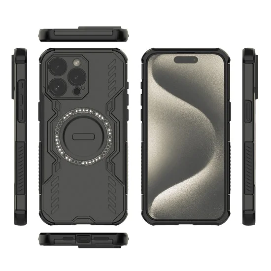 Калъф за iPhone 15 Pro - ArmorMag Case - черен