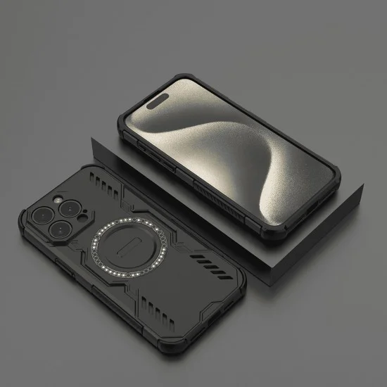 Калъф за iPhone 15 Pro - ArmorMag Case - черен