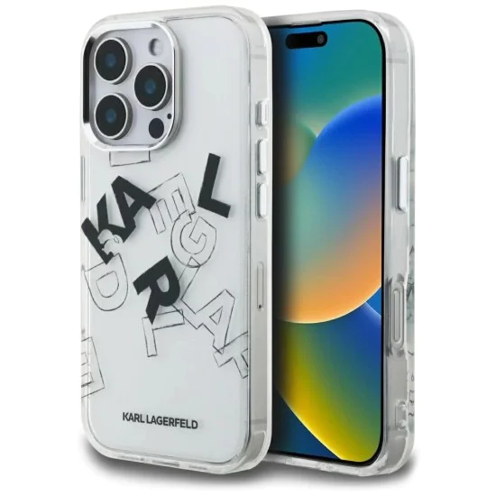 Калъф за iPhone 16 Pro - IML Sketched Graphic Logo (KLHCP16LHMLGFCH) - Прозрачен
