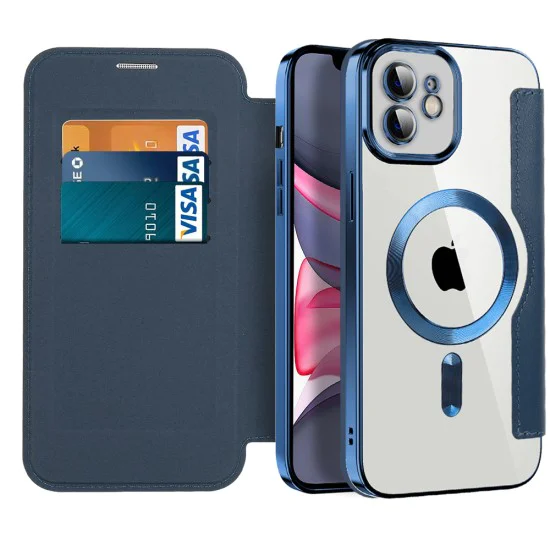 Калъф за iPhone 11 - SmartMag Book Case - Син