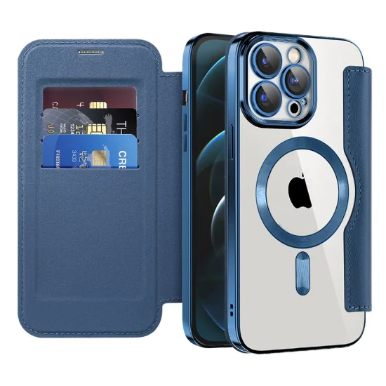 Калъф за iPhone 12 Pro Max - SmartMag Book Case - Син
