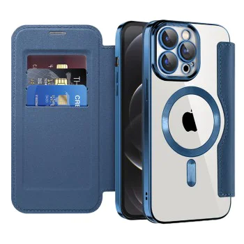 Калъф за iPhone 12 Pro - SmartMag Book Case - Син