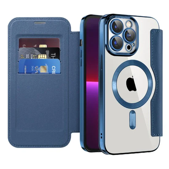 Калъф за iPhone 13 Pro - SmartMag Book Case - Син
