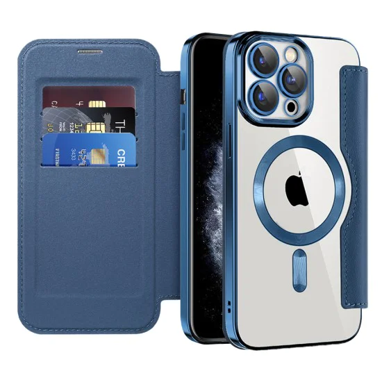 Калъф за iPhone 11 Pro Max - Techsuit - SmartMag Book Case - Син