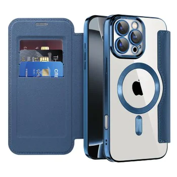 Калъф за iPhone 16 Pro - SmartMag Book Case - Син