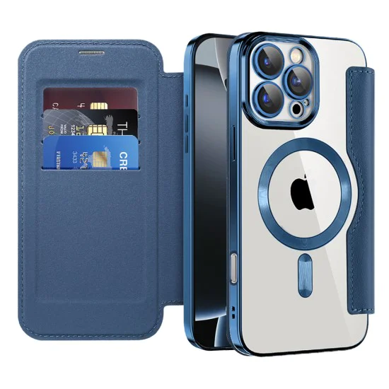 Калъф за iPhone 16 Pro - SmartMag Book Case - Син