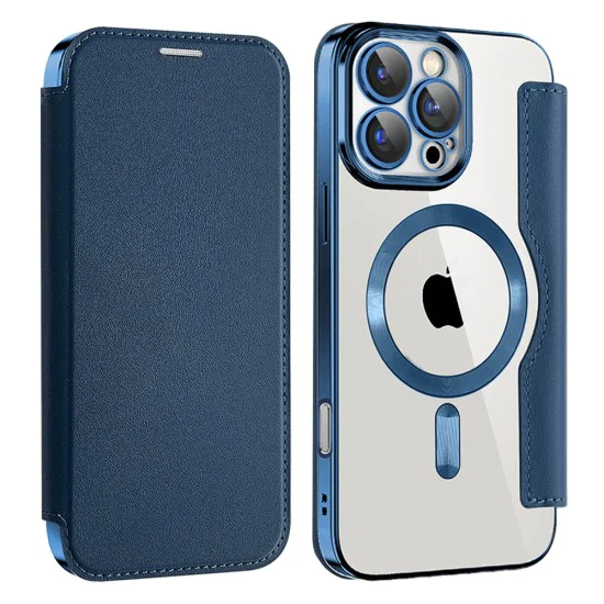 Калъф за iPhone 16 Pro Max - SmartMag Book Case - Син