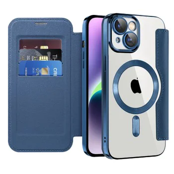 Калъф за iPhone 14 Plus - SmartMag Book Case - Син