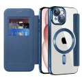 Калъф за iPhone 15 - SmartMag Book Case - Син