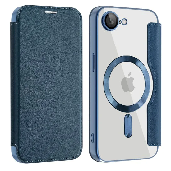 Калъф за iPhone 16e - SmartMag Book Case - Син