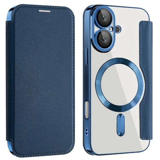 Калъф за iPhone 16 Plus - SmartMag Book Case - Син