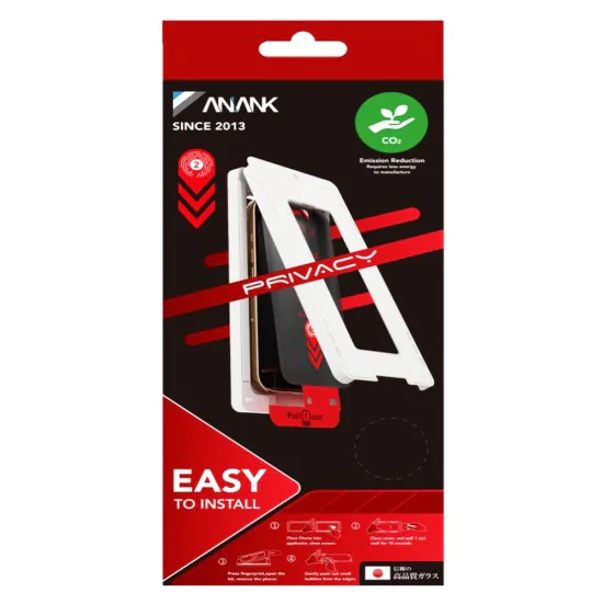 Протектор за iPhone 16 Pro Max - ANANK - 2.5D 2X подсилен протектор за екран с инсталационна кутия - Черен
