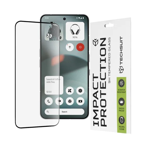 Протектор за Nothing Phone (3) - Techsuit - 111D пълно покритие / пълно залепено стъкло - черно