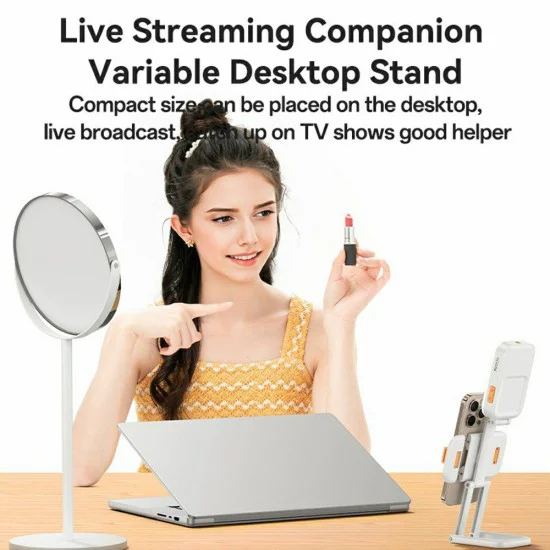 Настолна стойка със светлина – Yesido DH10 – регулируема, beauty refill light, 1000mAh, 4.7–7 – Бяла