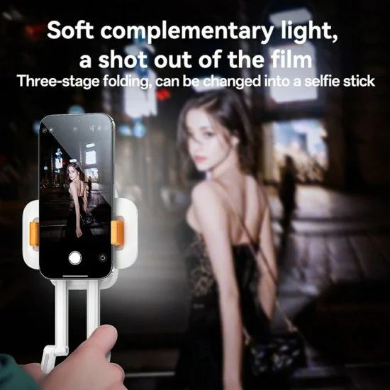 Настолна стойка със светлина – Yesido DH10 – регулируема, beauty refill light, 1000mAh, 4.7–7 – Бяла
