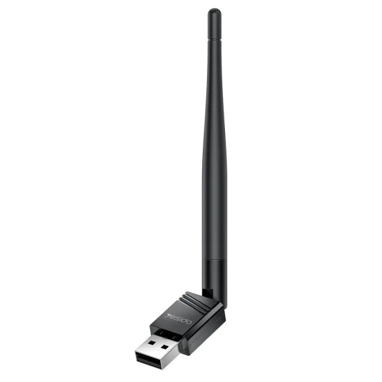 Wi-Fi адаптер – Yesido WP11 – външна антена, WiFi4, USB2.0, 150Mbps, Plug&Play – Черен