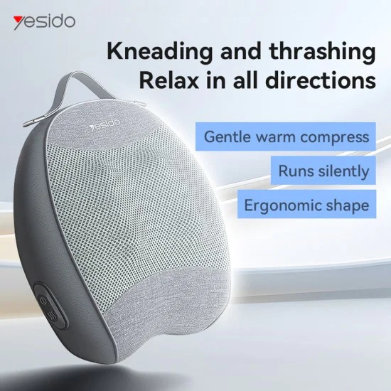 Масажор за гръб – Yesido MG15 – отопление, тиха работа, 32W, 2000mAh – Сив