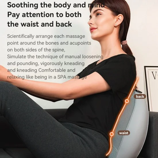 Масажор за гръб – Yesido MG15 – отопление, тиха работа, 32W, 2000mAh – Сив