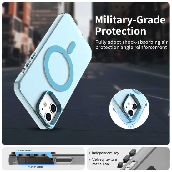 Калъф за iPhone 12 / iPhone 12 Pro - CandyCase MagSafe - син