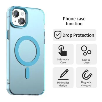 Калъф за iPhone 15 Plus - CandyCase MagSafe - син