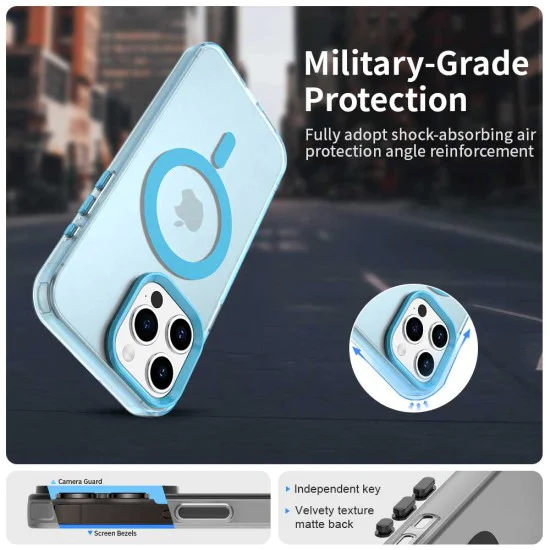 Калъф за iPhone 15 Pro - CandyCase MagSafe - син