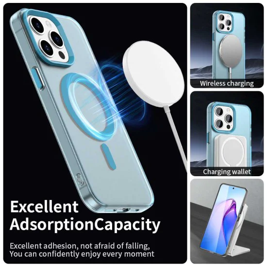Калъф за iPhone 15 Pro - CandyCase MagSafe - син