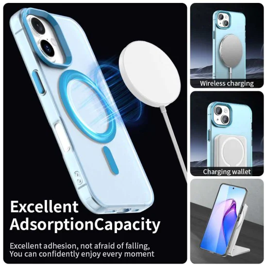 Калъф за iPhone 16 - CandyCase MagSafe - син