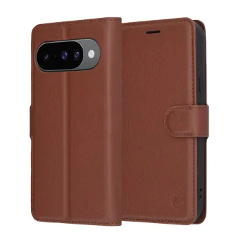 Калъф за Google Pixel 10 / 10 Pro - Techsuit - Leather Folio - Кафяв