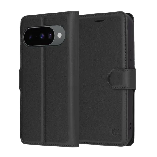 Калъф за Google Pixel 10 / 10 Pro - Techsuit - Leather Folio - Черен
