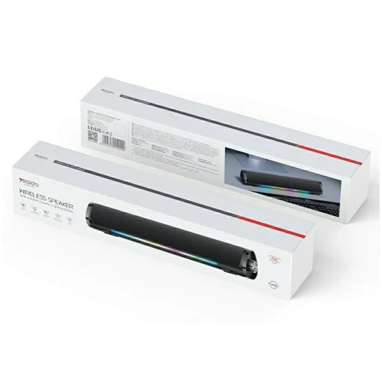 Безжична колонка – Yesido Wireless Speaker (YSW27) – Bluetooth 5.3, аудио усилвател, RGB, TF/AUX/USB, 1200mAh – Черна