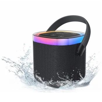 Безжична колонка – Yesido Wireless Speaker (YSW25) – Bluetooth 5.3, RGB, IP67, дръжка, TF/AUX/USB/Type-C, 1800mAh – Черна